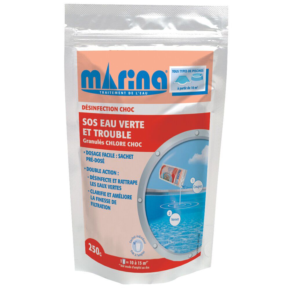 SOS eau verte et trouble unidose 250g Marina
