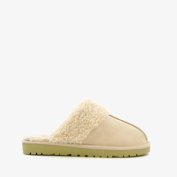 Supercracks gevoerde dames pantoffels beige