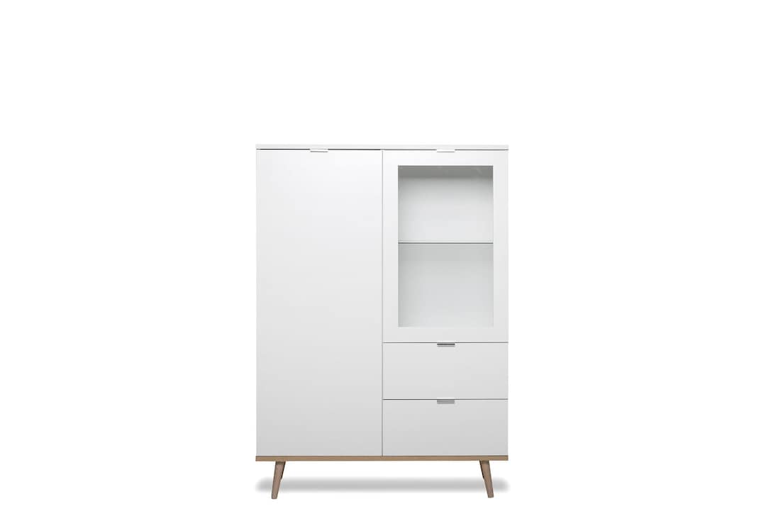 Highboard GÖTEBORG 100 x 140 cm weiß/ braun