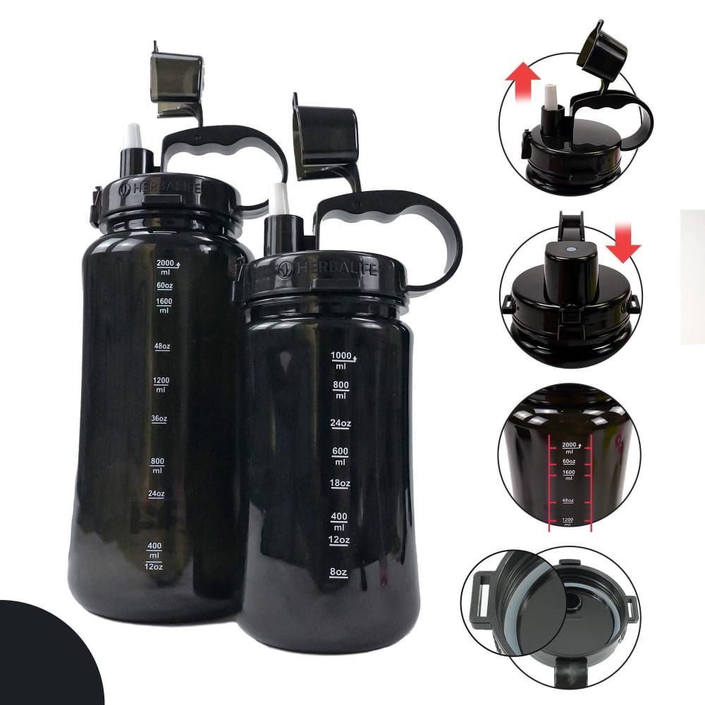 Sport-Knight® Herbalife Shaker/Sportflasche 1L Schwarz