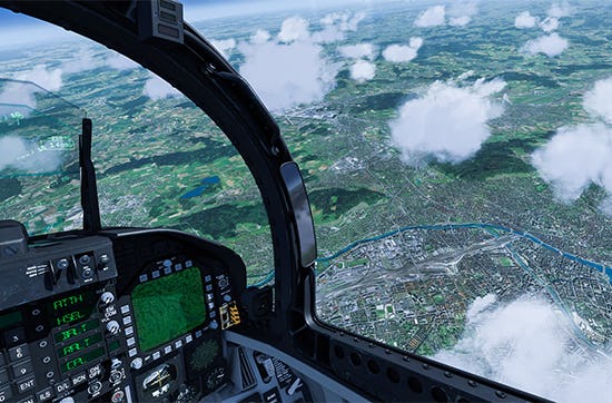 Flugsimulator Kampfjet F18 in Zürich