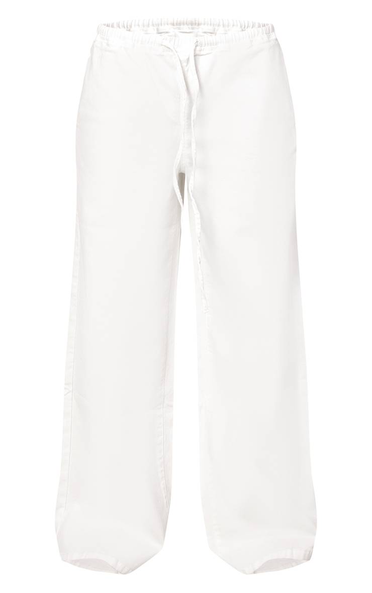 Blanc Jean Large À Taille Nouée