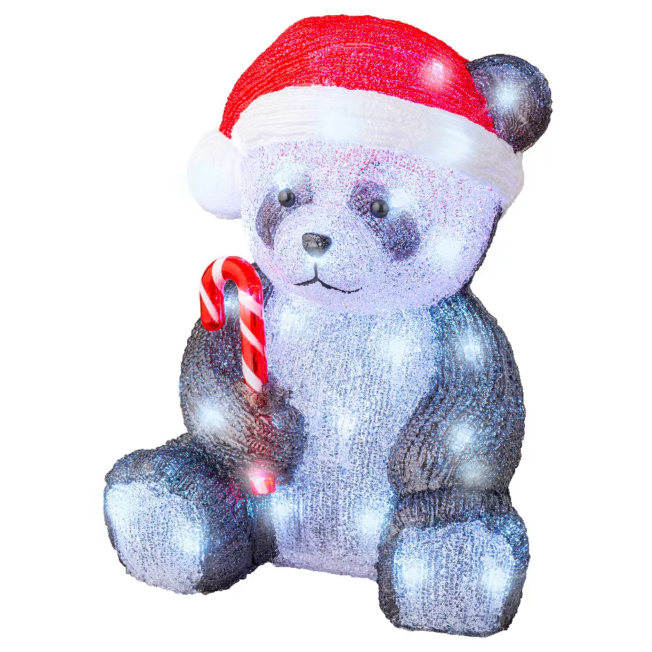 Panda lumineux 50 LED (H36 cm) Charlie Blanc froid