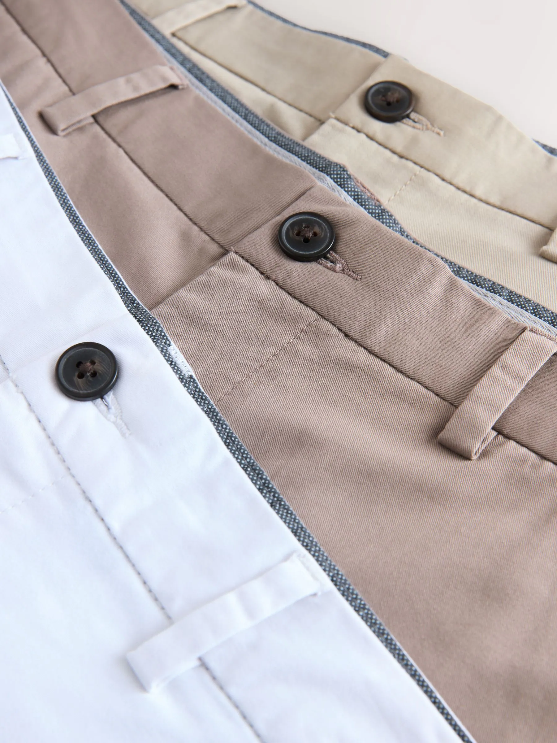 Neutraal - Slim Fit - Set van 3 chinoshorts met stretch