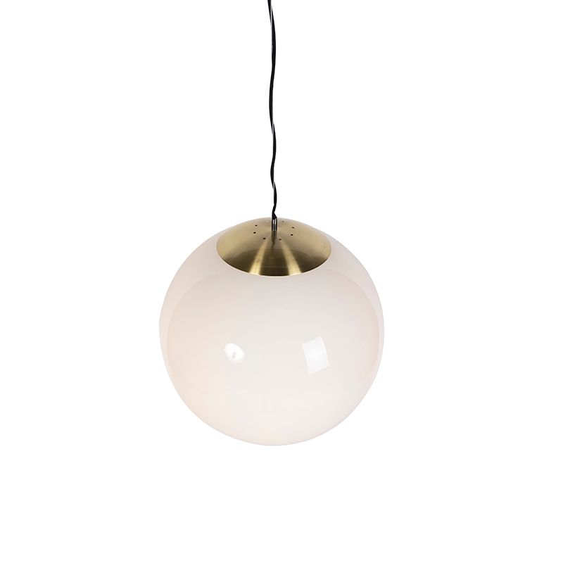 Smart Scandinavische hanglamp goud met opaal glas 50cm incl. Wifi A60- Ball 50