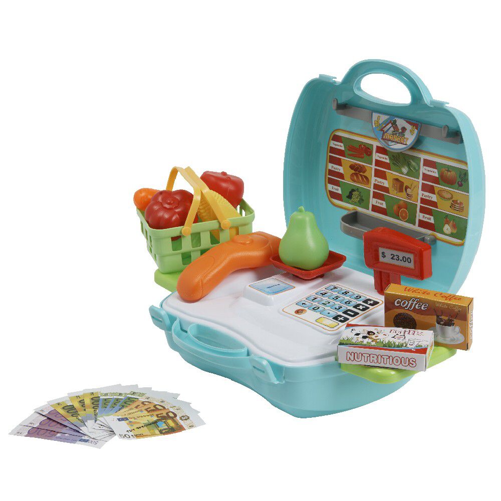 Mallette de jeu Marchand épicier 23 pièces