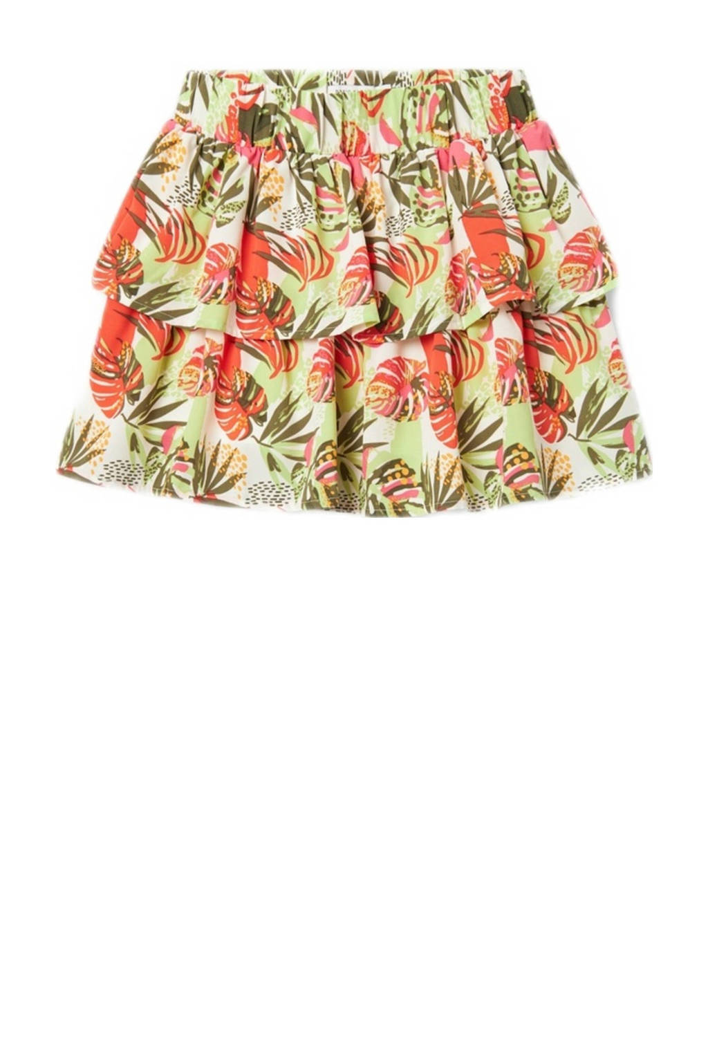NAME IT gebloemde rok NKFVINAYA groen/rood/wit