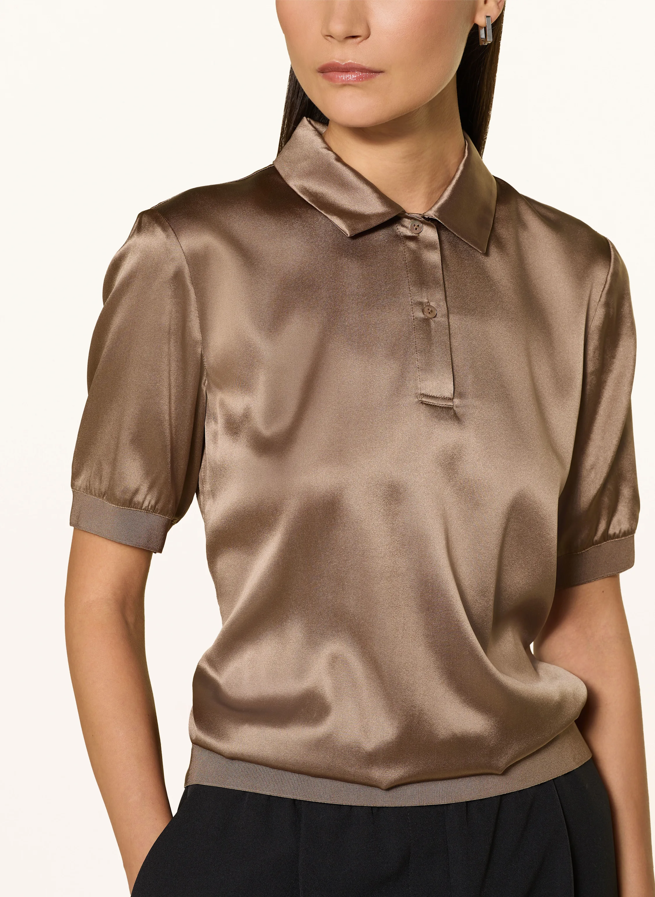 van Laack Satin-Poloshirt VL-LUNIA-XX aus Seide