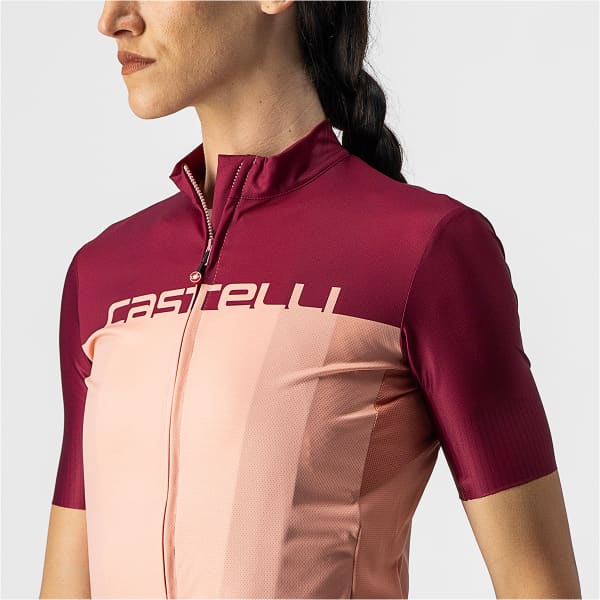 Maillot vélo CASTELLI VELOCISSIMA PECHE/BORDEAUX