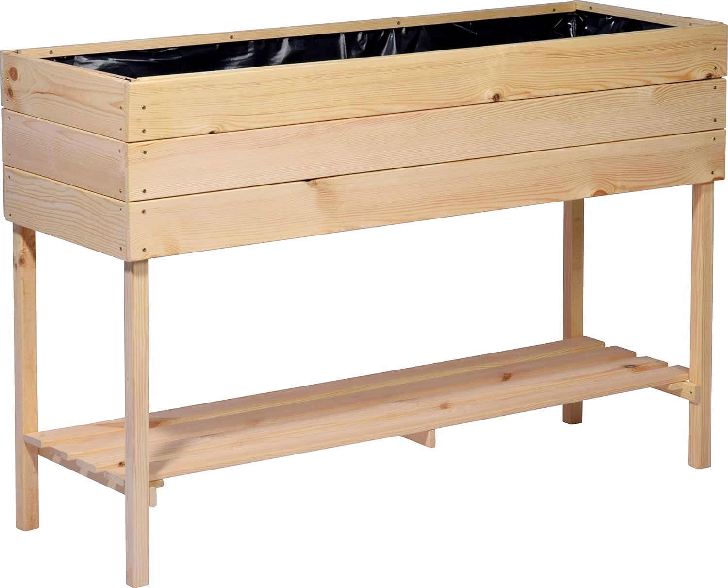 dobar® 58175FSCe breites Hochbeet XL aus Holz |Erhöhtes Gemüsebeet | Kräuterbeet aus Holz | Pflanzkasten für Balkon/Garten/Terrasse | Salatbeet für die Anzucht | 117 x 40 x 78 cm | Natur