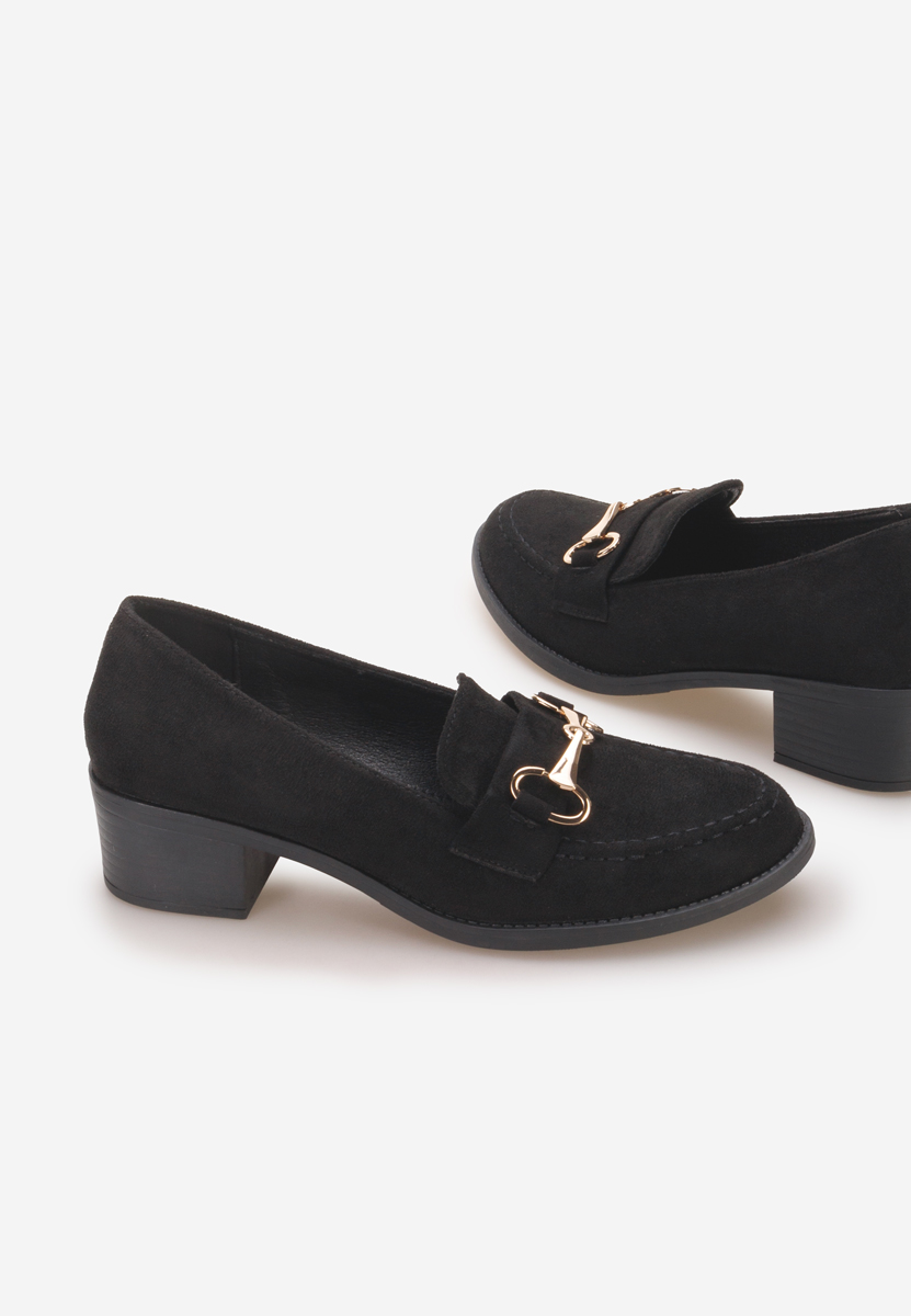 Mocassins à talon noirs Empress