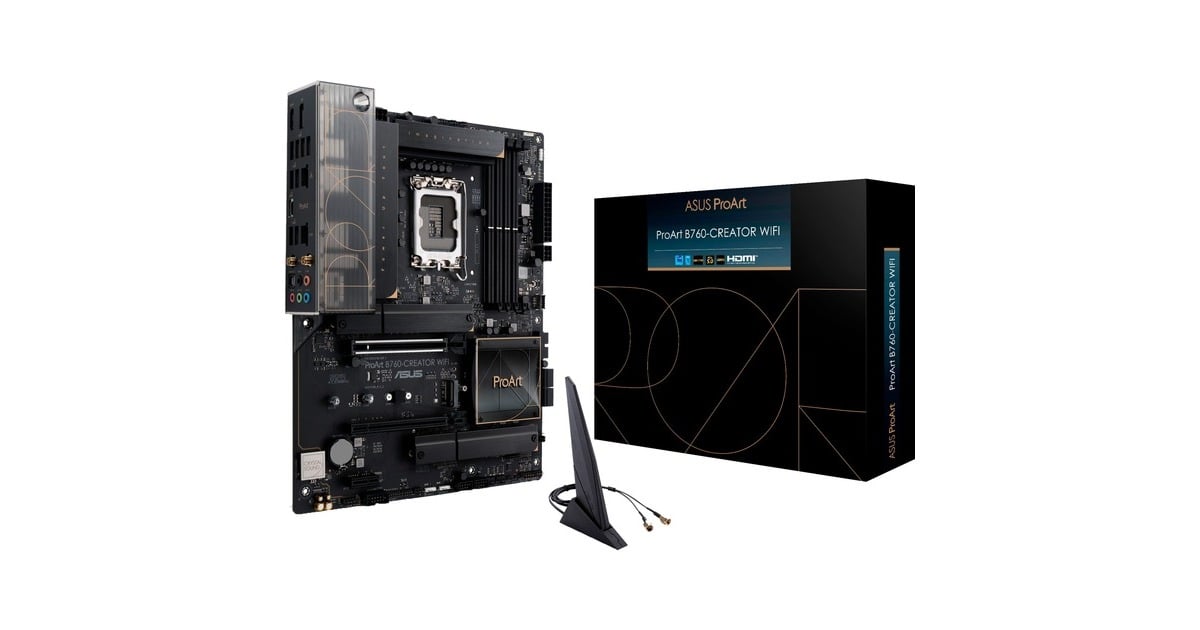 ASUSProArt B760-CREATOR WIFI socket 1700 moederbord  (Zwart/brons, RAID, 2.5 Gb-LAN, Gb-LAN, Wi-Fi 6, BT, Sound, ATX)