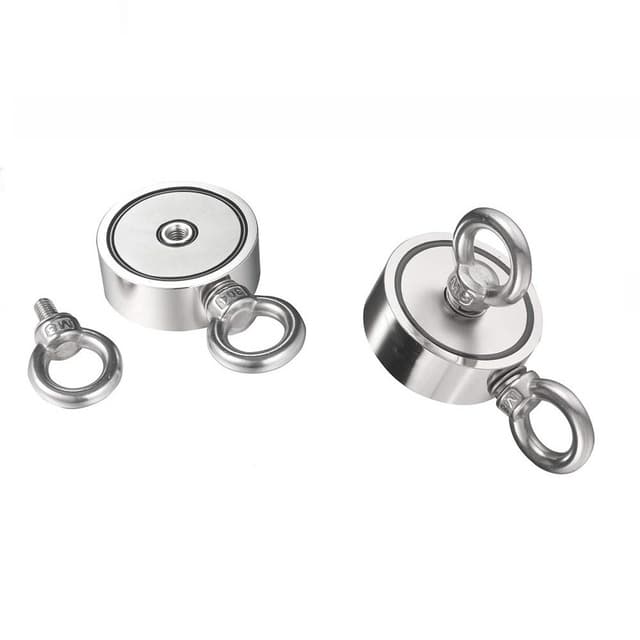 Neodymium magnet / fiskemagnet 65 kg klæbekraft 10 meter reb