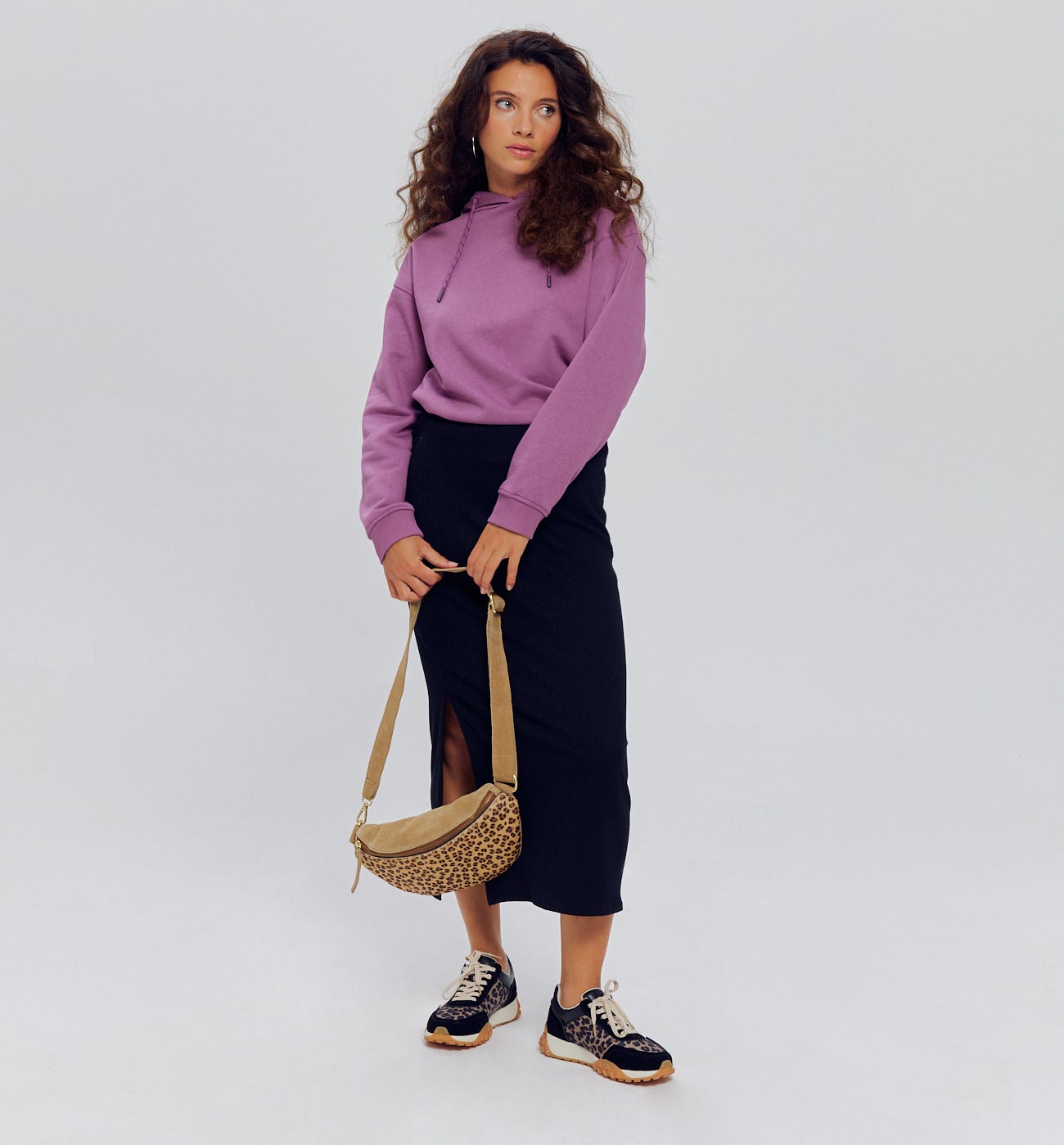 Sweat-shirt à capuche Femme - Violet moyen