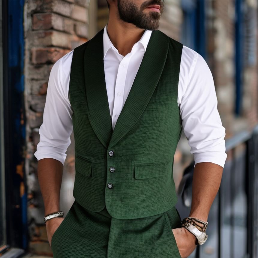 FORSETI - Sjaalkraag enkelrijs vest