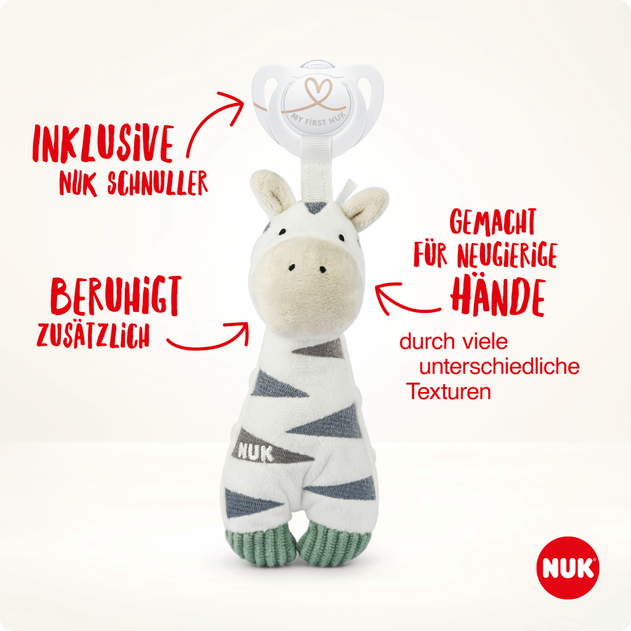 NUK Kuscheltier Little Friend Zebra mit Schnuller