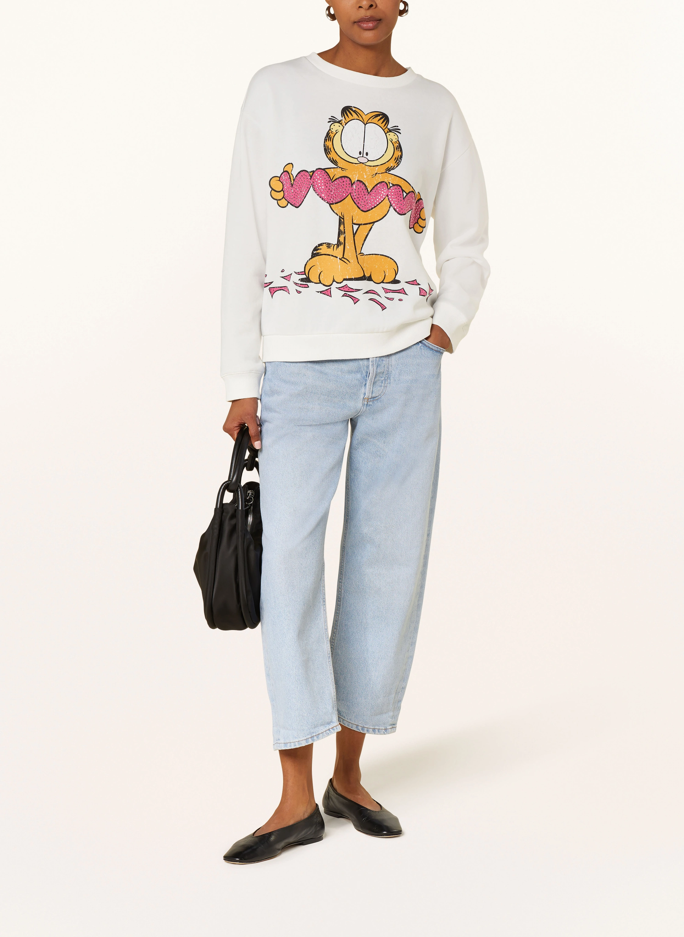 FrogBox Oversized-Sweatshirt mit Schmucksteinen