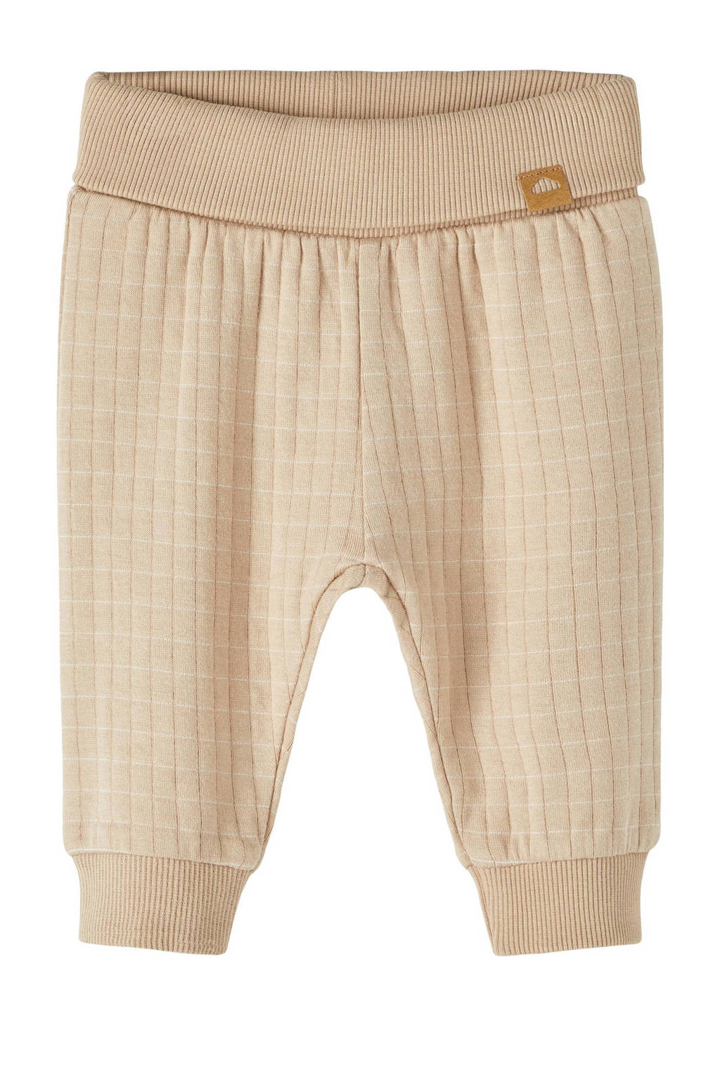 NAME IT baby joggingbroek NBMNERO met textuur beige