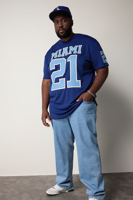 STHUGE T-Shirt, Halbarm, oversized, Football Print, bis 8 XL
