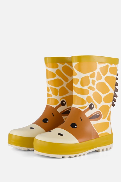 XQ Footwear 3D Giraffe Regenlaarzen oranje Rubber