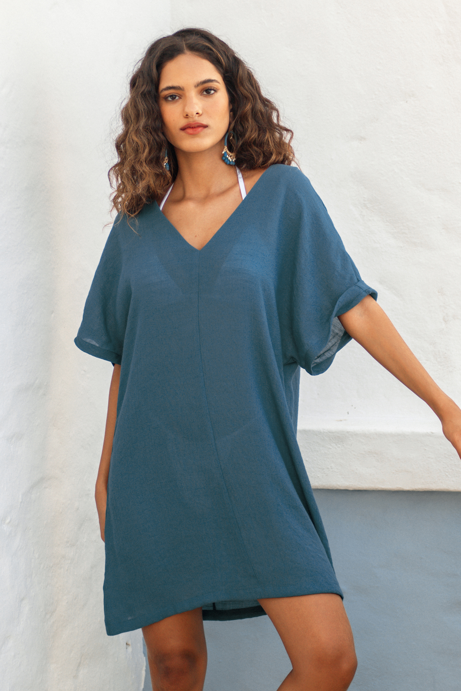Robe cover up à lanières et découpes dans le dos