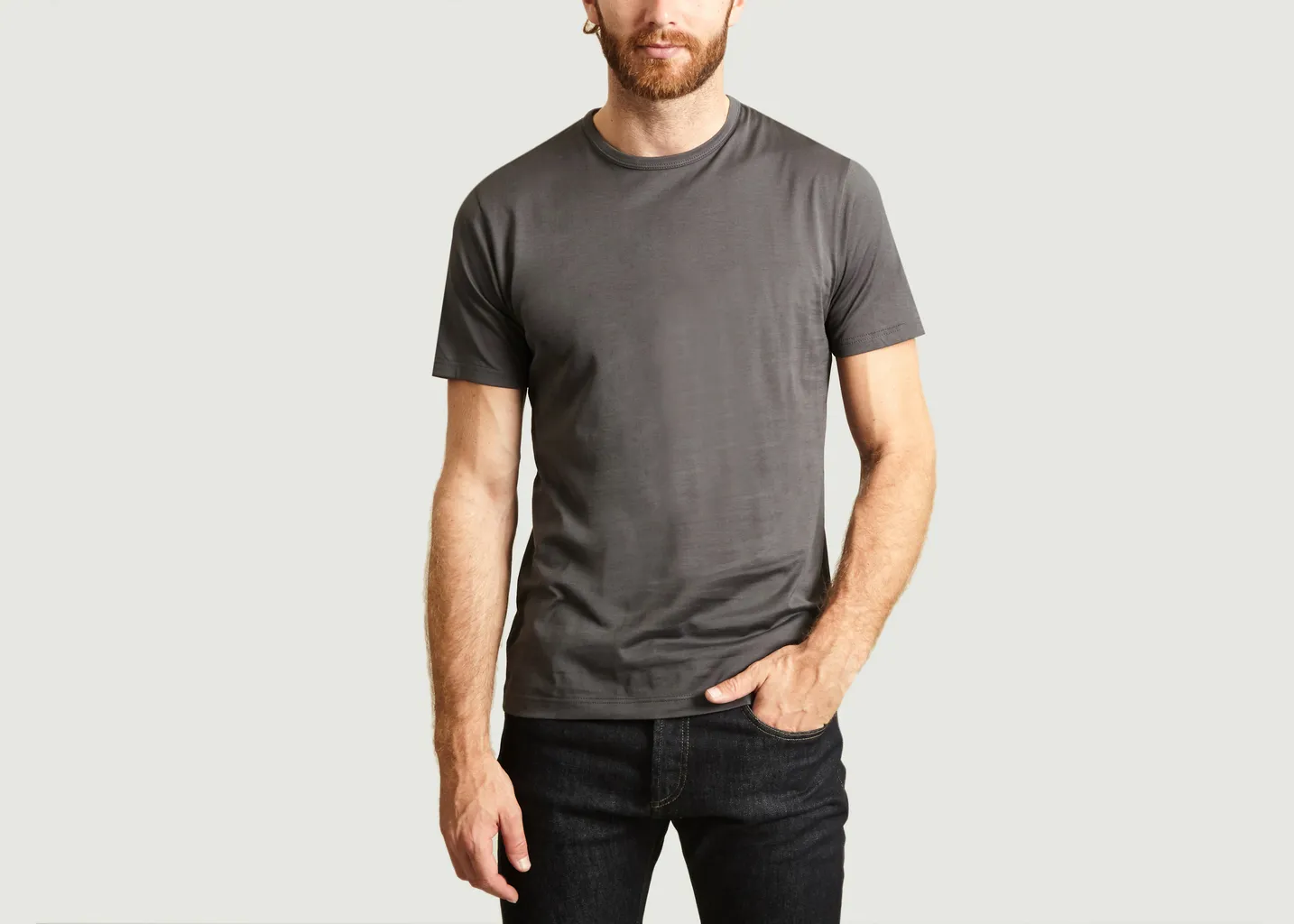 T-Shirt Uni En Coton Pima Sunspel