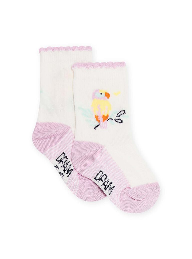 Chaussettes motifs oiseaux bébé fille