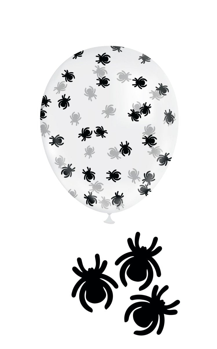 Halloween Confetti Ballon Met Spinnen 10st