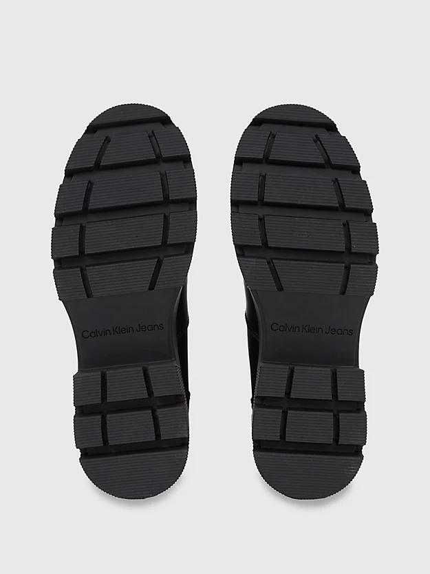 Botas de couro com salto plataforma