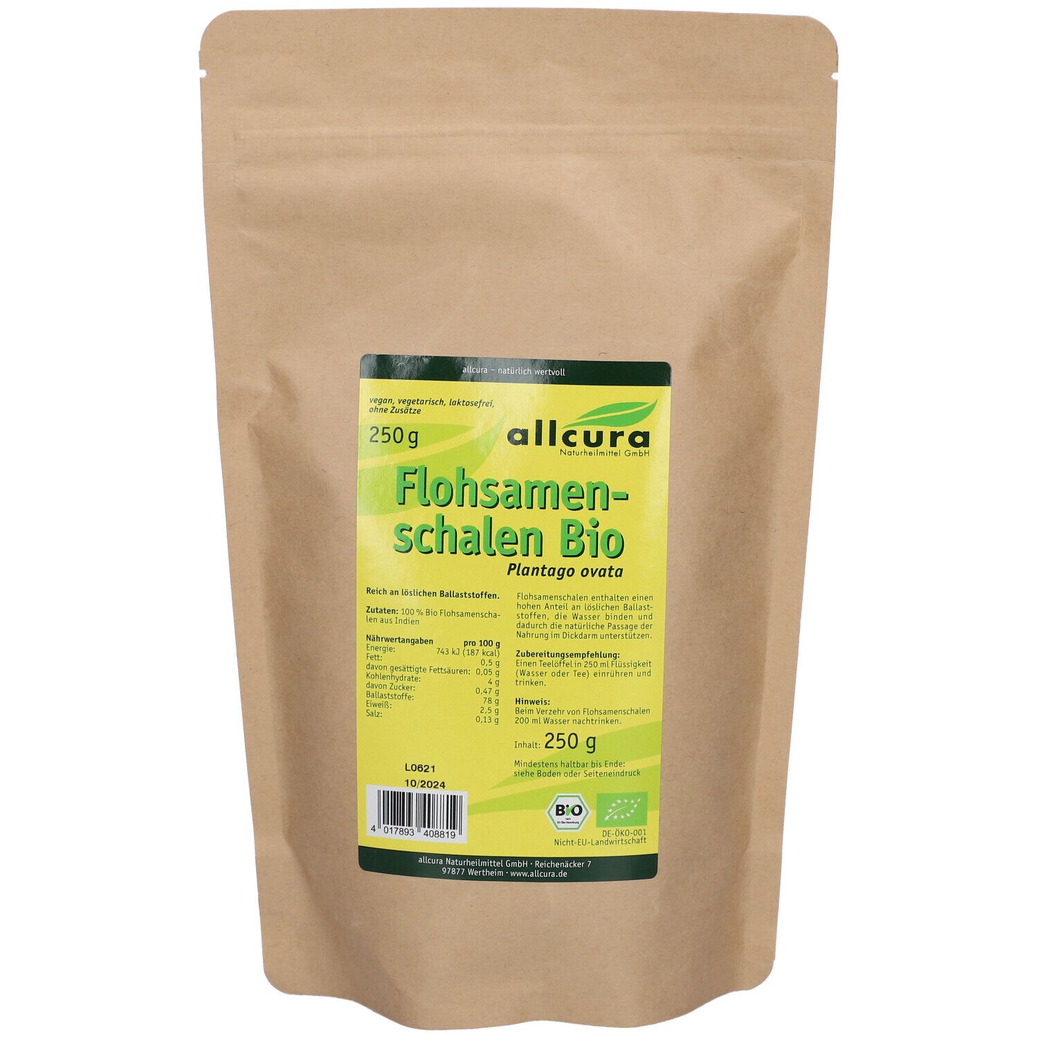 allcura Flohsamenschalen Bio