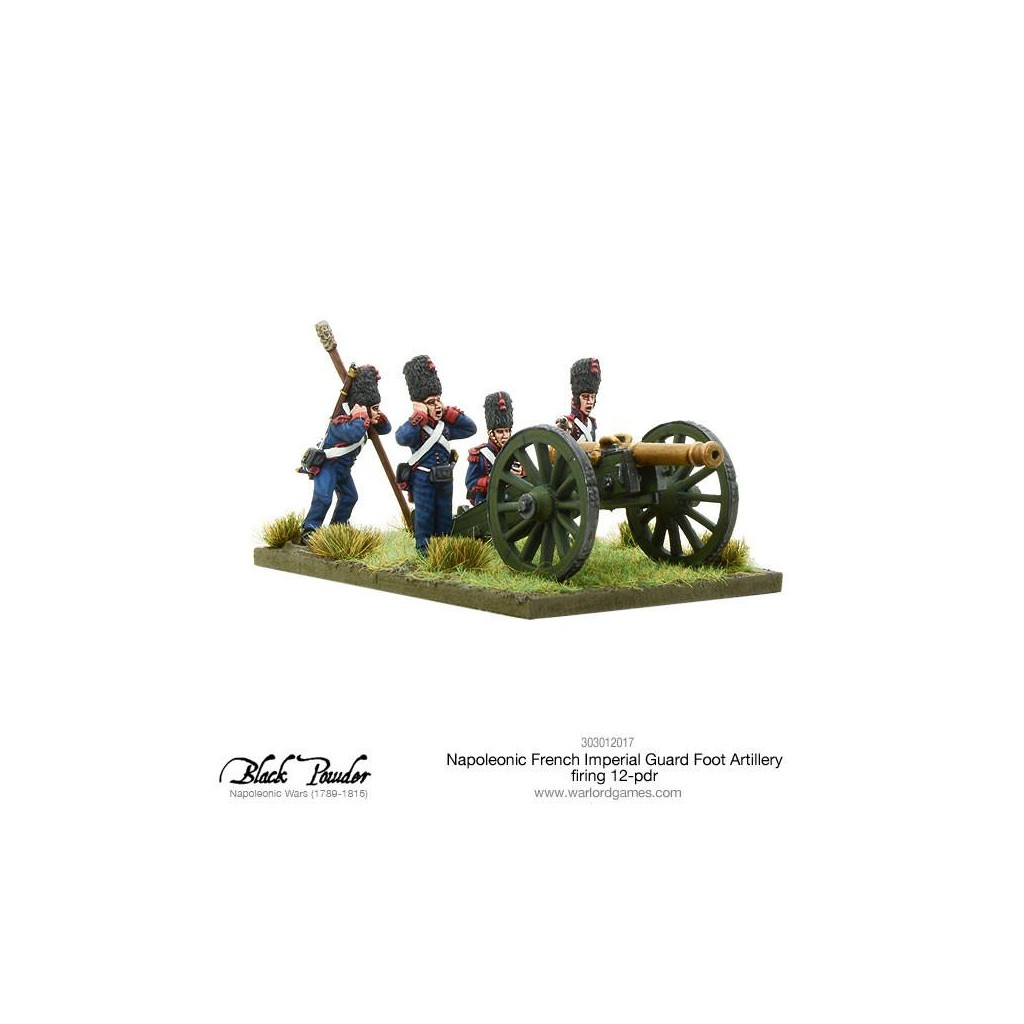 Napoleonic French Imperial Guard Foot Artillery firing 12-pdr