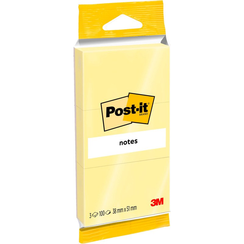 Notes repositionnables jaunes Post-It - bloc de 100 feuilles - Lot de 3