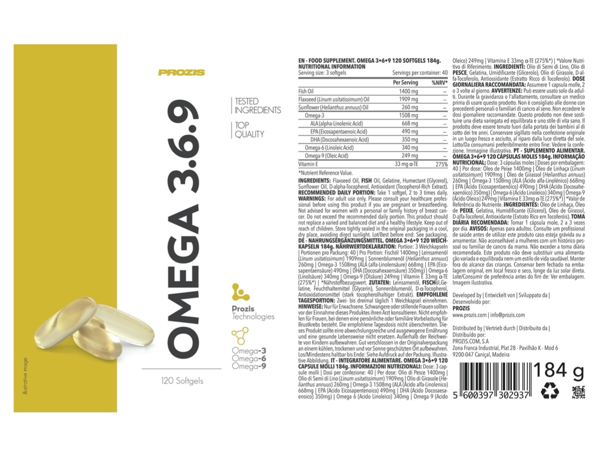 SUPLEMENTO PROZIS ÓMEGA 3 6 9 120 CAPS