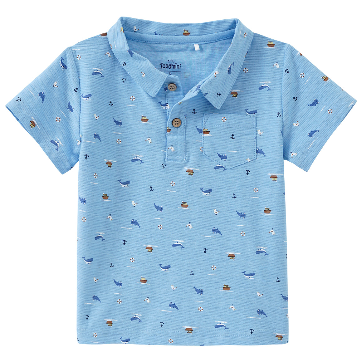 Topomini Baby Poloshirt und Joggingshorts im Set hellblau / dunkelblau