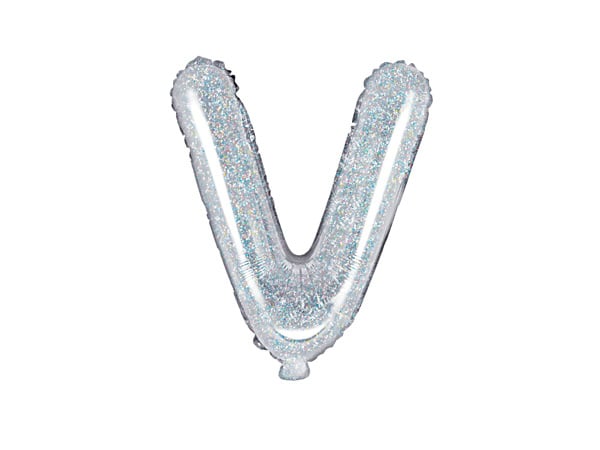 Folie Ballon Letter V Holografisch Leeg 35cm