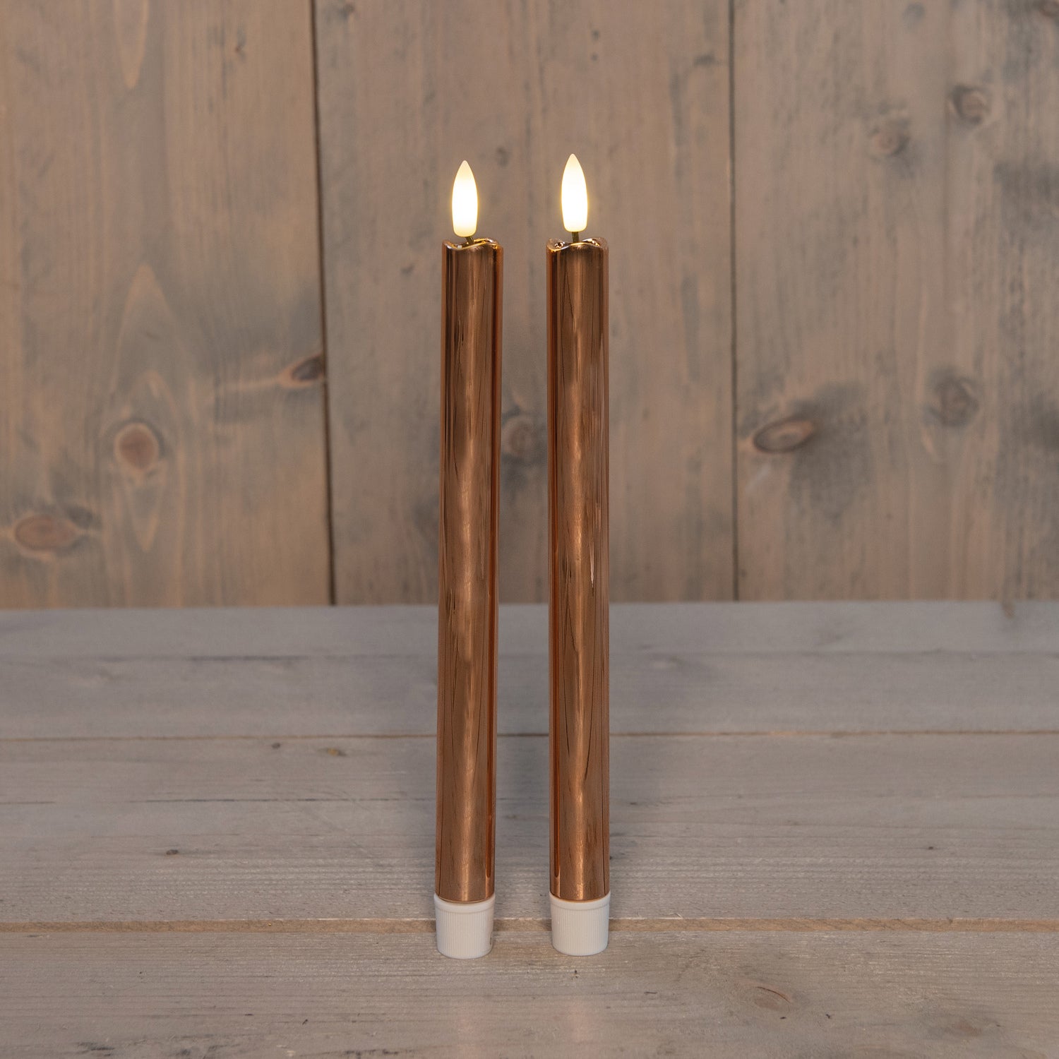 Anna's Collection LED dinerkaars Larni koper D 2,1 H 25 cm 2 stuks