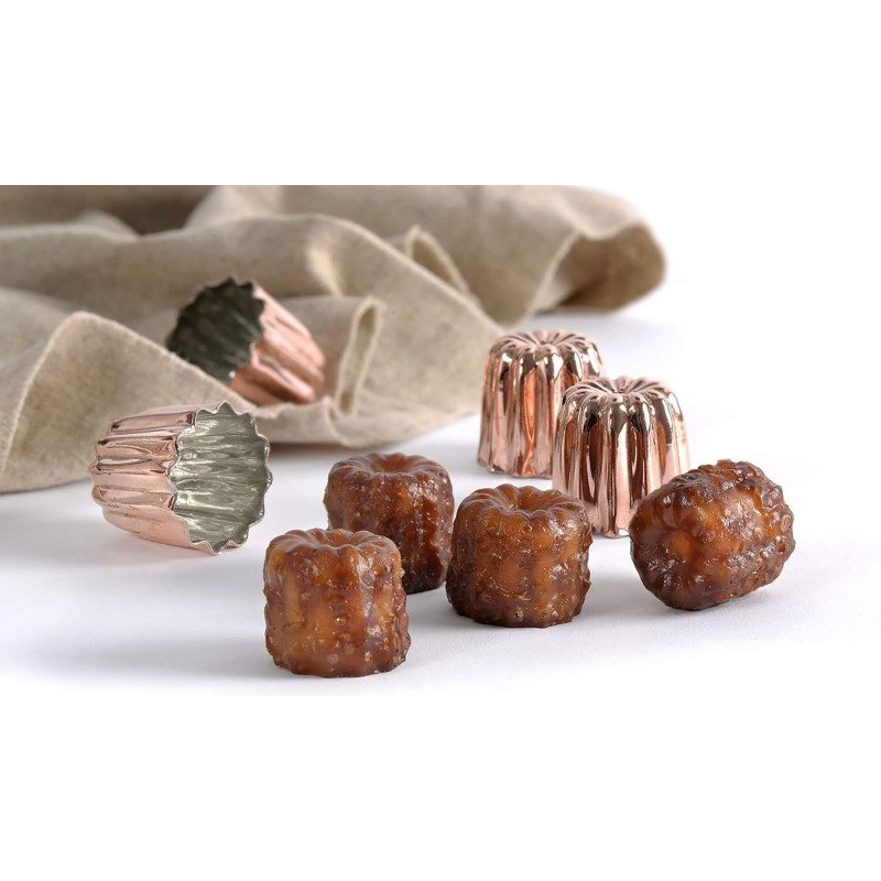 Moules à cannelés bordelais en cuivre - Lot de 4