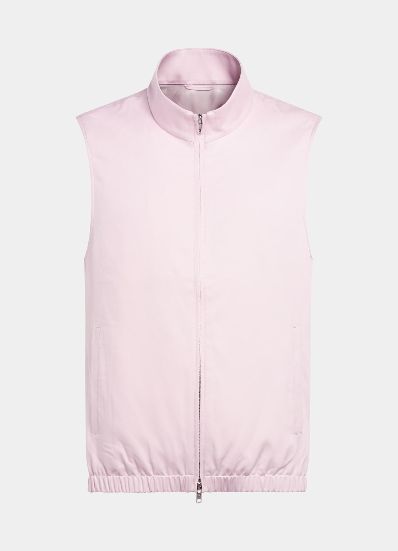 Veste sans manches zippée rose clair
