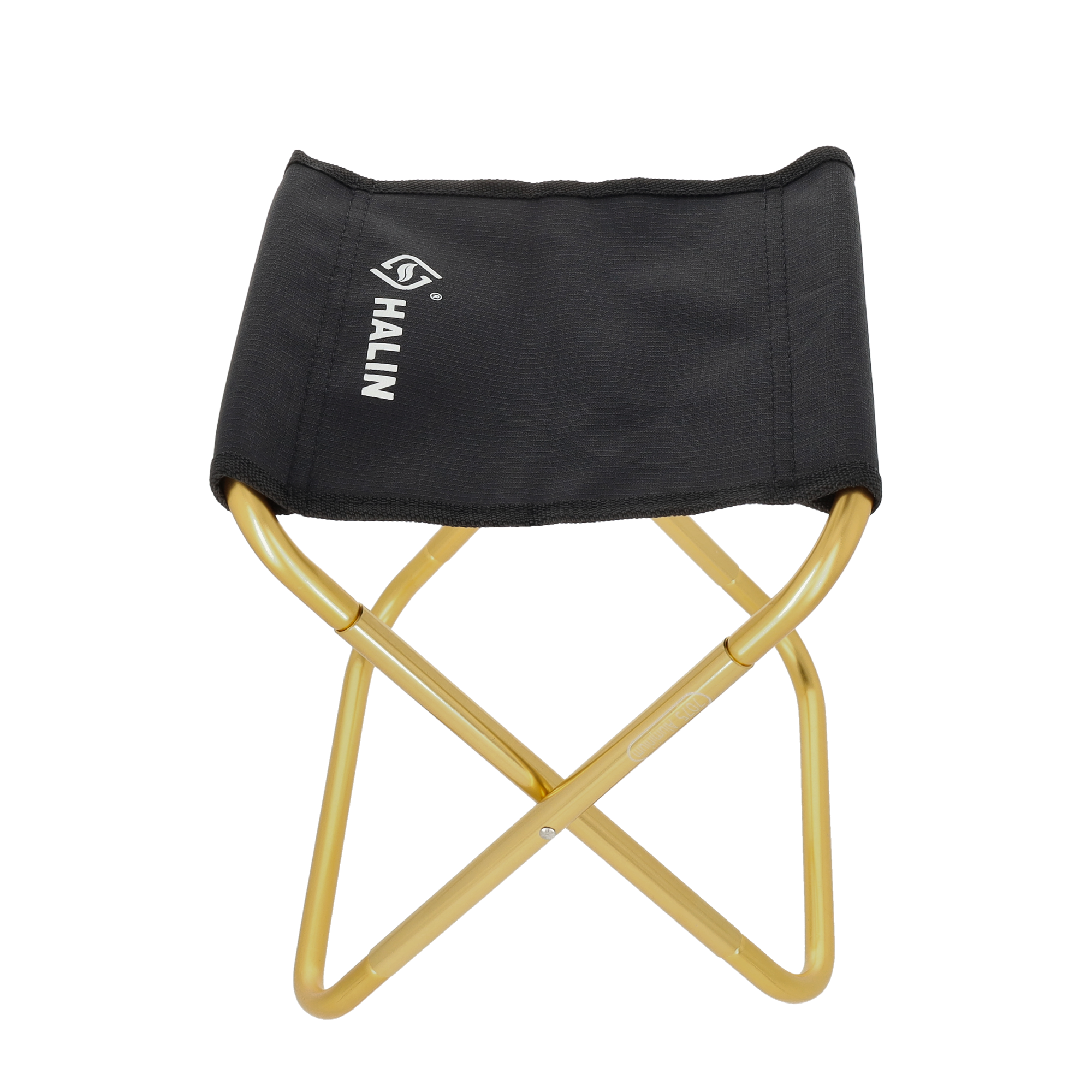 (195x210x270mm) Faltbarer Mini Outdoor Klapp Stuhl für Camping / Wandern / Festivals / Picknick / Stadion - Schwarz / Gold