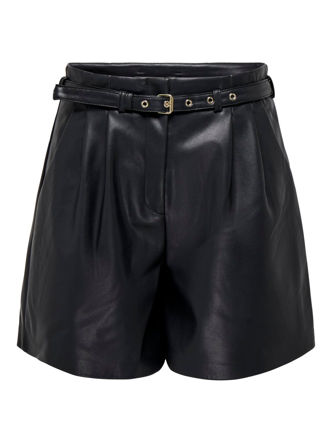 ONLHEIDI Mittlere Taille Normal geschnitten Shorts in Lederoptik Black