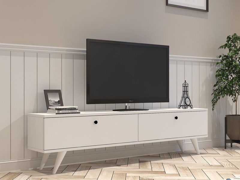 Kalune Design - Nanouk - TV-meubel - Wit - Spaanplaat - Breedte 160 cm