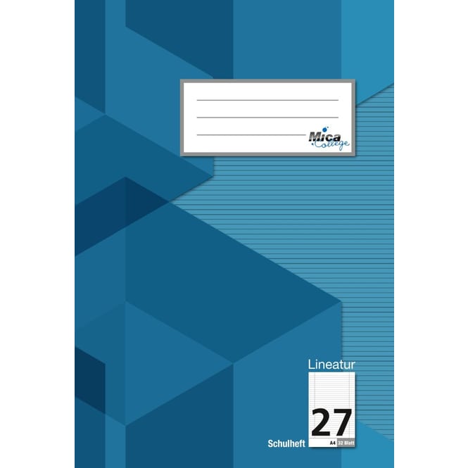 Doppelheft A4 - Lineatur 27 - liniert mit Doppelrand - 32 Blatt