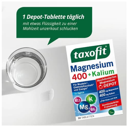 Taxofit Magnesium 400 + Kalium Tabletten 30 Stück