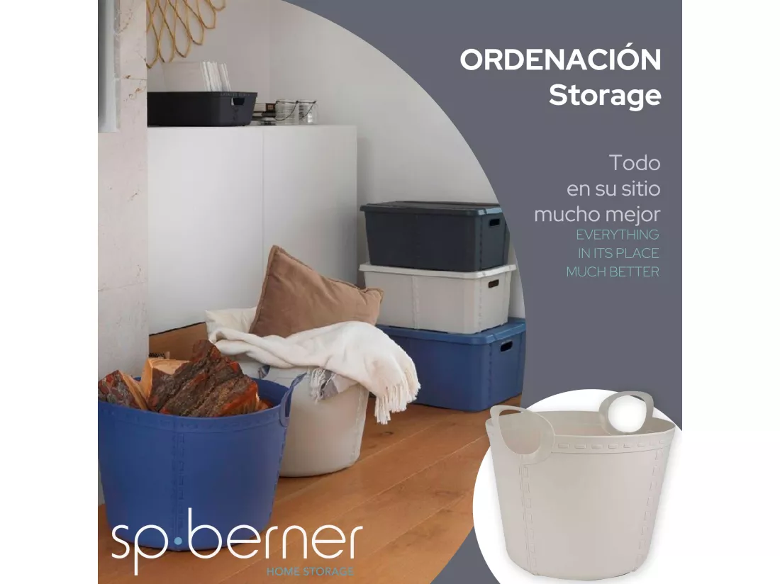panier de rangement craft medium 25l gris clair 45x38,5x34