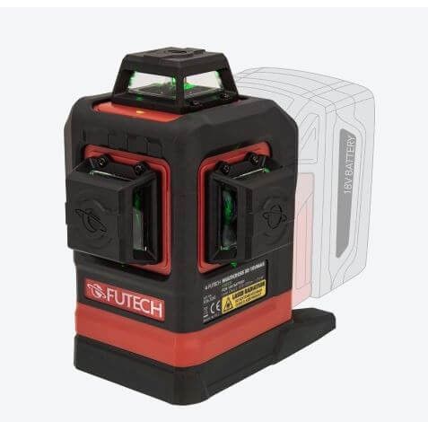 Futech 036.3DG M3CD 18V kruislijnlaser 3x360gr - groen