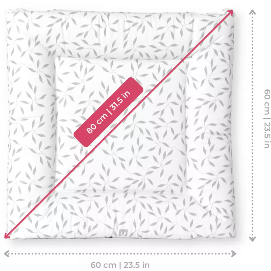 Bianconiglio Kids® Wickelauflage für Waschmaschine FLAFFI grey 60 x 60 cm