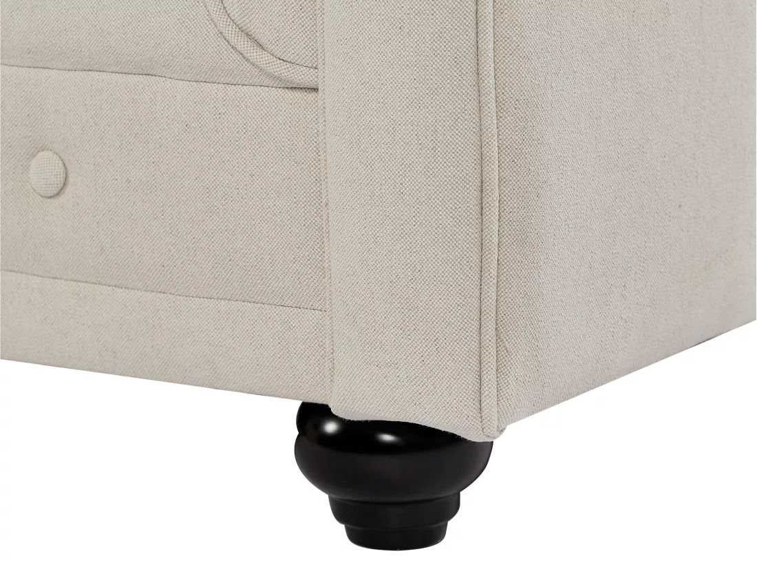 Fauteuil en tissu beige CHESTERFIELD