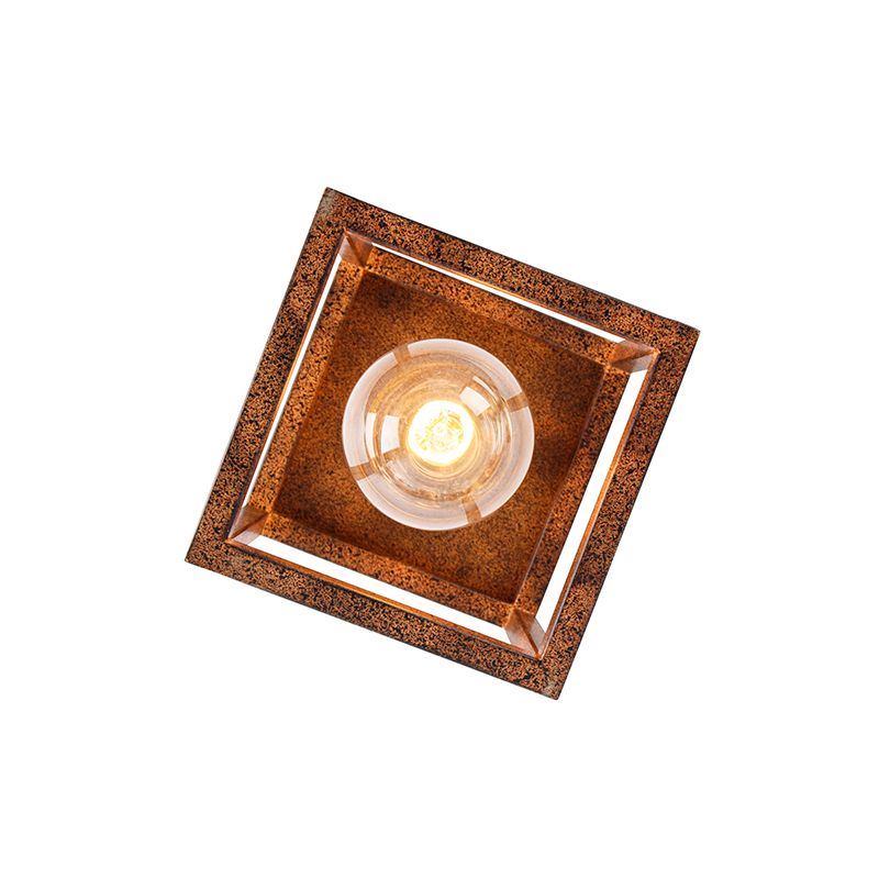 Industriële plafondlamp roestbruin - Cage