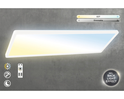 Dimbaar LED-paneel 23W 3000 lm CCT 2700-6500 K 58x20 cm wit + afstandsbediening + achtergrondverlichting + nachtlampfunctie