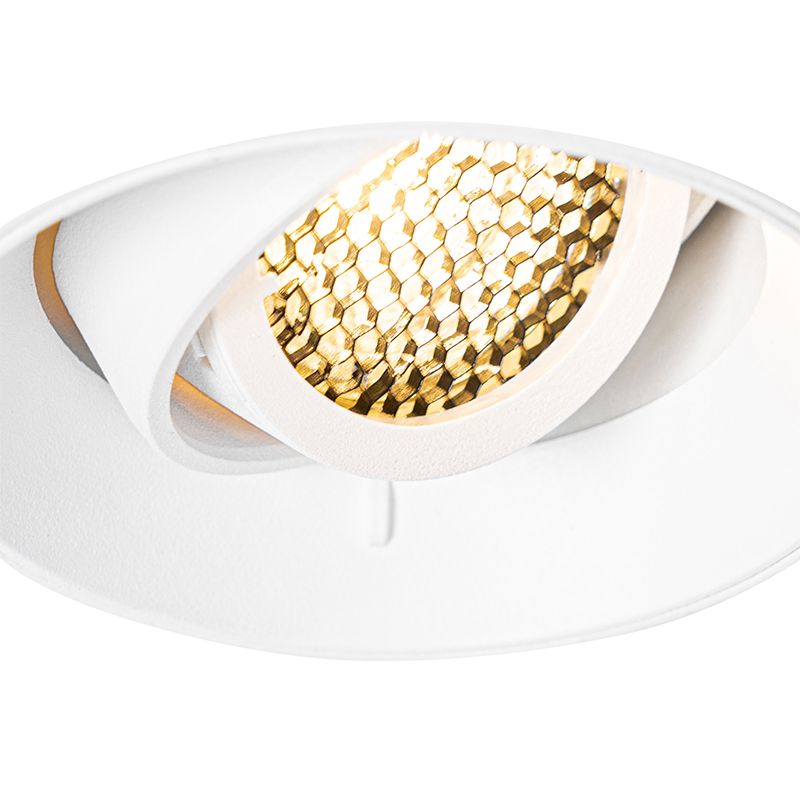 Set van 6 Moderne inbouwspot wit GU10 rond trimless - Oneon Honey